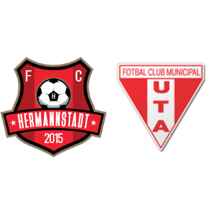 The Romania Liga I Relegation Group match between UTA Arad and FC  Hermannstadt UTA Arad pose