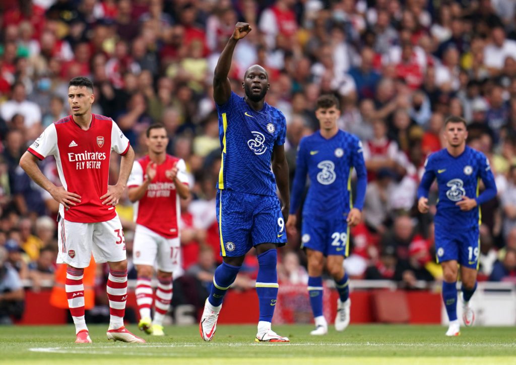 Chelsea celebrate their win over Arsenal